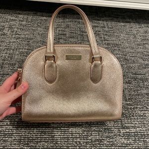 Kate Spade Rose Gold Hand Bag with Attachable Crossbody Strap
